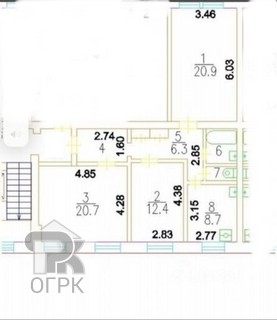 Купить 3-комнатную квартиру, №385471