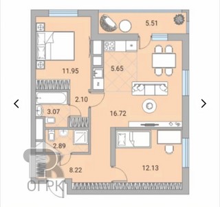 Купить 2-комнатную квартиру, №388657