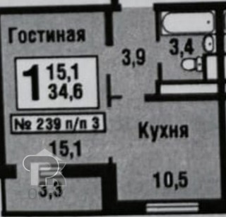 Купить 1-комнатную квартиру, №387003