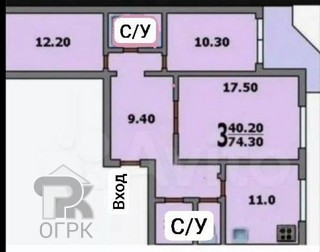 Купить 3-комнатную квартиру, №387481