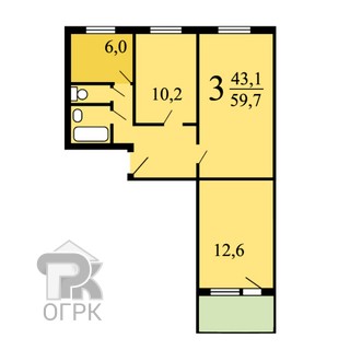 Купить 3-комнатную квартиру, №344046
