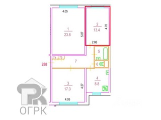 Купить 1-комнатную квартиру, №388942