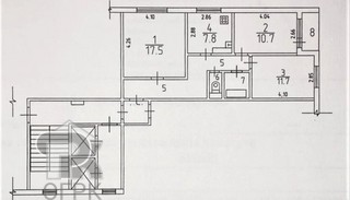 Купить 3-комнатную квартиру, №382115