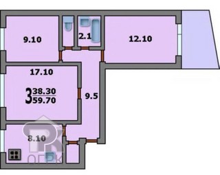Купить 3-комнатную квартиру, №388036