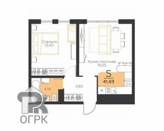 Купить 1-комнатную квартиру, №389194