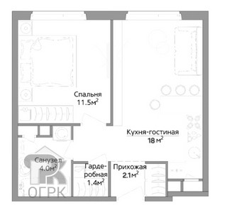 Купить 1-комнатную квартиру, №385491