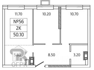 Купить 2-комнатную квартиру, №388666