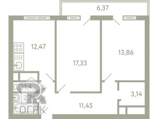 Купить 2-комнатную квартиру, №386328