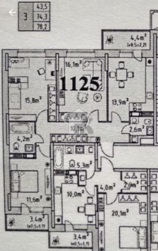 Купить 3-комнатную квартиру, №317349