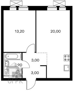 Купить 1-комнатную квартиру, №367551