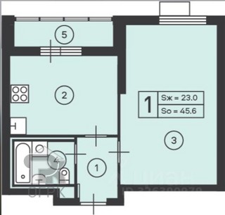 Купить 1-комнатную квартиру, №388792