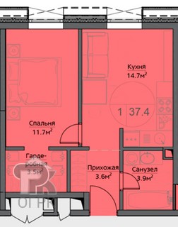 Купить 1-комнатную квартиру, №358663