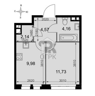 Купить 1-комнатную квартиру, №387822