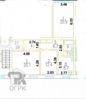 Купить 3-комнатную квартиру, №386614