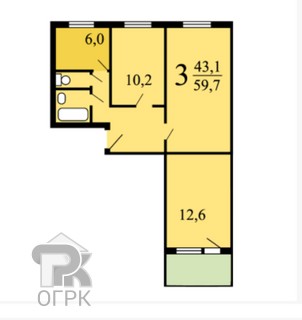 Купить 3-комнатную квартиру, №345606