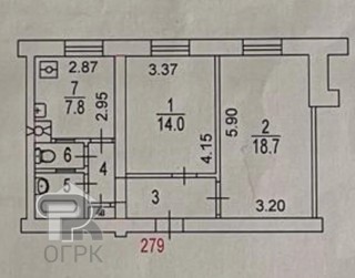Купить 2-комнатную квартиру, №388040
