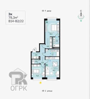 Купить 2-комнатную квартиру, №388892