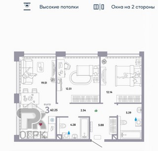 Купить 3-комнатную квартиру, №369564