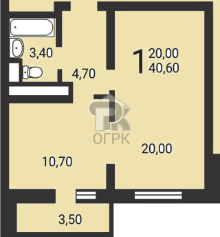 Купить 1-комнатную квартиру, №184181