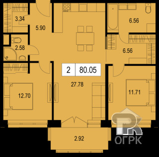 Купить 2-комнатную квартиру, №304439