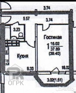 Купить 1-комнатную квартиру, №386851