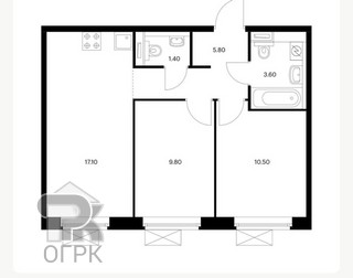 Купить 2-комнатную квартиру, №388889