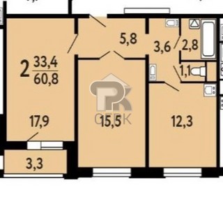 Купить 2-комнатную квартиру, №337125