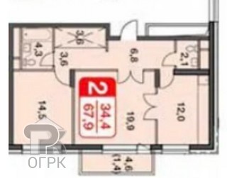 Купить 2-комнатную квартиру, №388822