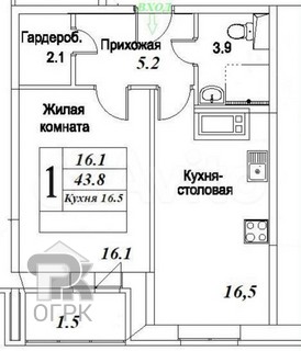 Купить 1-комнатную квартиру, №385213