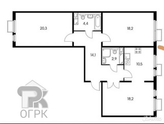 Купить 3-комнатную квартиру, №389052