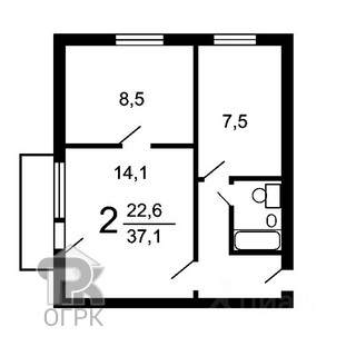 Купить 2-комнатную квартиру, №389313