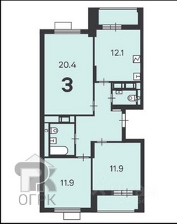 Купить 3-комнатную квартиру, №389274