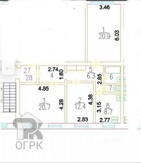 Купить 3-комнатную квартиру, №385471