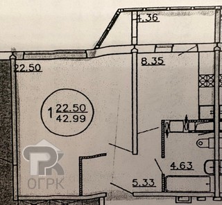 Купить 1-комнатную квартиру, №387632