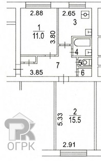 Купить 2-комнатную квартиру, №387598