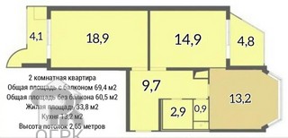 Купить 2-комнатную квартиру, №388188