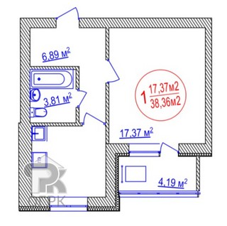 Купить 1-комнатную квартиру, №387538